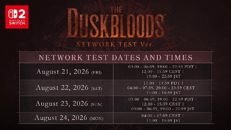 Закрытый стресс-тест сетевого экшена The Duskbloods пройдёт в августе на Nintendo Switch